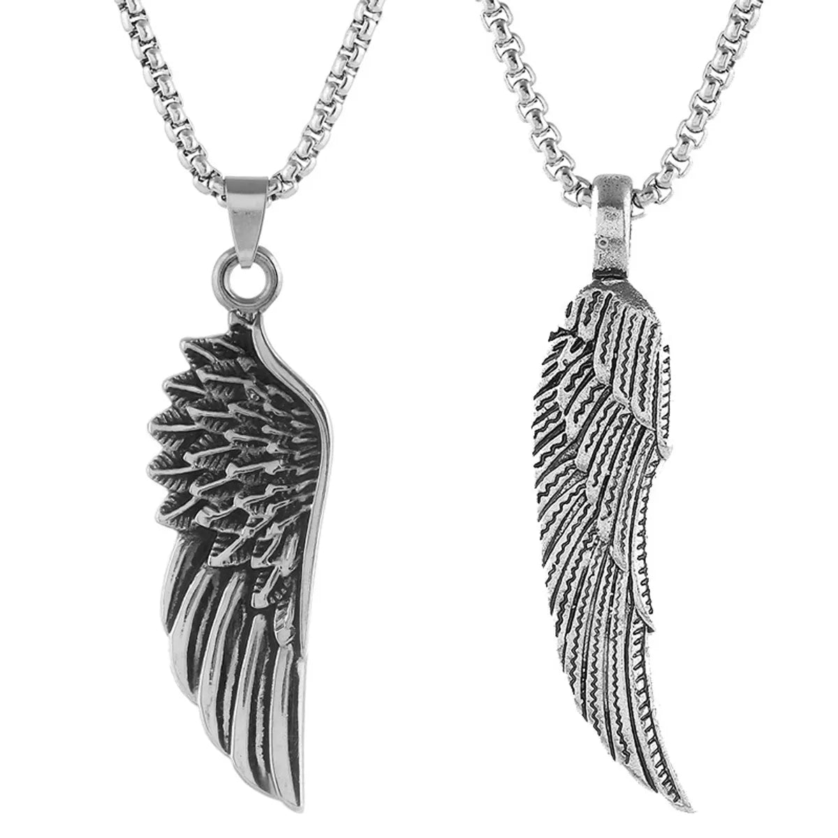 Love Heart Pendant Necklaces-Hip-Hop Feather Plating Men'S Pendant Necklace