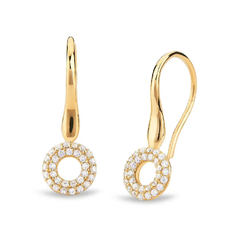 Trendy Hoop Earrings-Matiné 18K Gold Ear Hanger w. 62 Diamonds