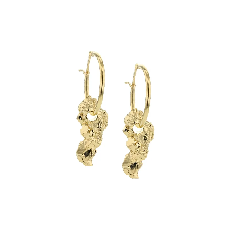 Trendy Drop Earrings-Fool's Gold Plated Earrings