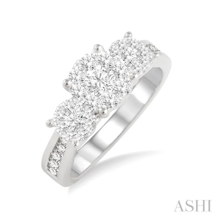 Luxury Wedding Bands with Diamonds-1/2 ctw Lovebright Round Cut Diamond Ring in 14K White Gold