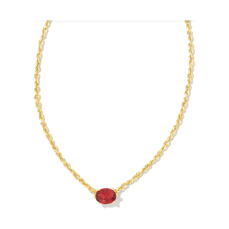 Modern Silver Necklaces-Kendra Scott Gold Cailin Burgundy Crystal Necklace