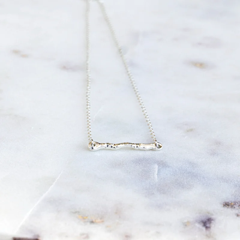 Talisman Necklaces-Hammered Bar Necklace