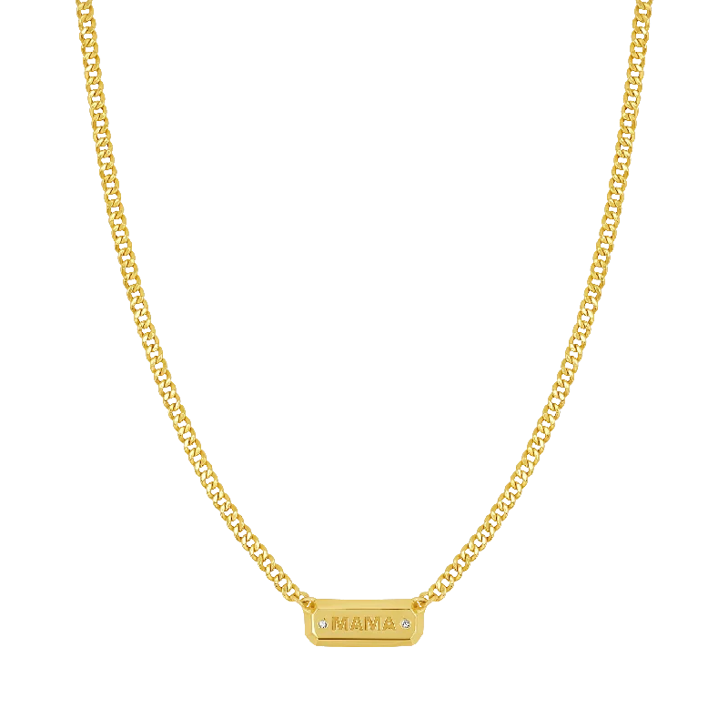 Luxury Gemstone Necklaces-Diamond Beveled ID Cuban Chain Necklace