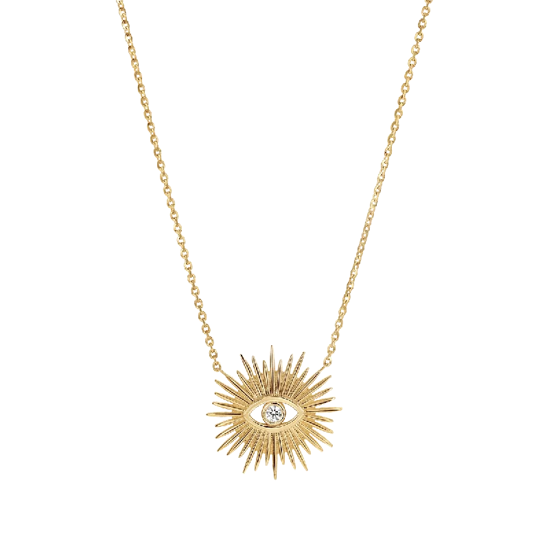 Quote Necklaces-Sunburst Evil Eye Necklace