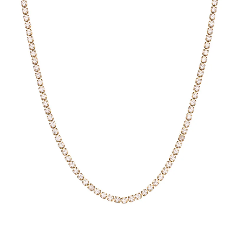 2mm Zircon 40cm Chain Necklace-Gold