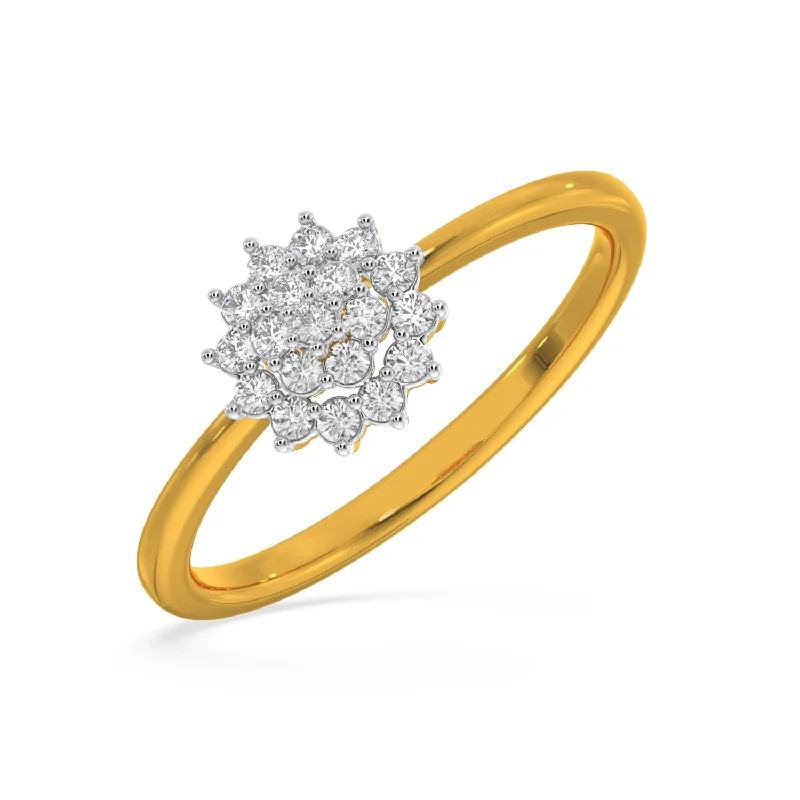 Affordable Gold Rings-Floral Cluster Ring