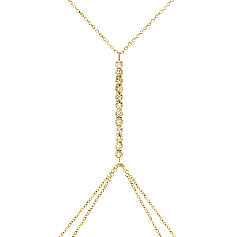 Bridal Set Necklaces-Allure Diamond Tennis Body Chain