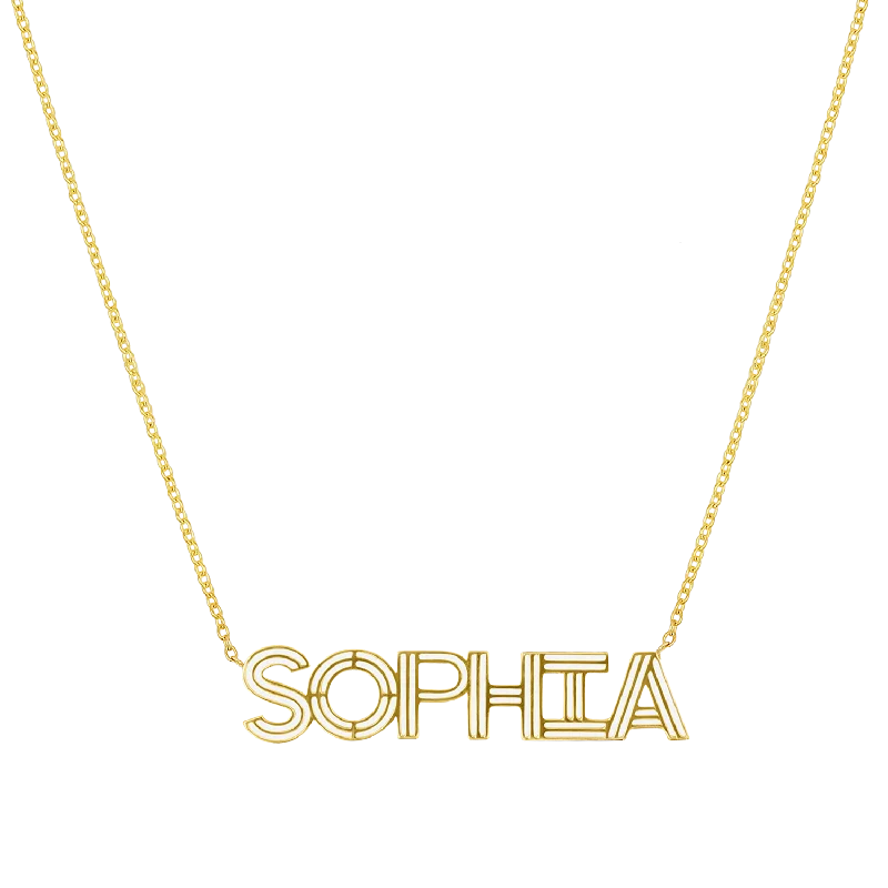 Custom Made Necklaces-Deco Cut-Out Name Necklace