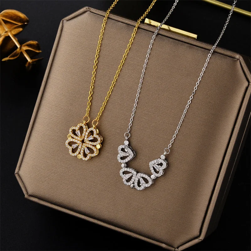 Dog Necklaces-Geometric Titanium Steel 18K Gold Plated Necklaces