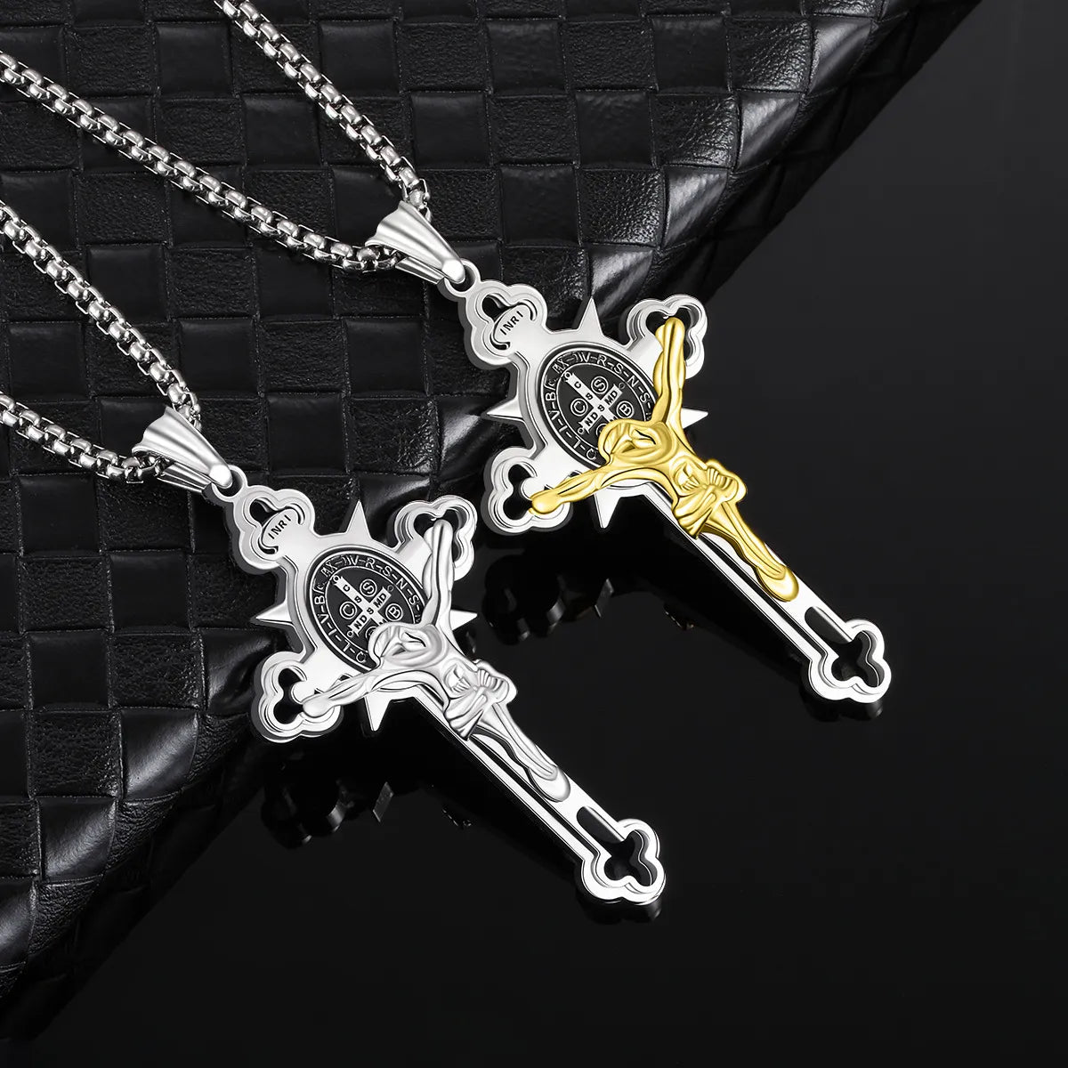 Simple Necklaces-Hip-Hop Cross 304 Stainless Steel Plating Men'S