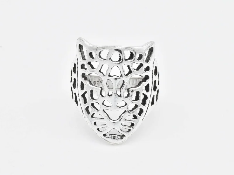 Custom Engagement Rings with Sapphire-Silver Jaguar Ring - Jaguar Head Rin - Silver Animal Ring