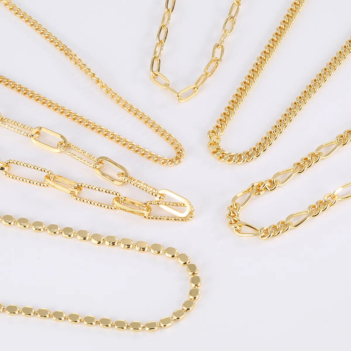 Cute Necklaces-Brass 18K Gold Plated Paper Clip Solid Color Long Necklace Necklace