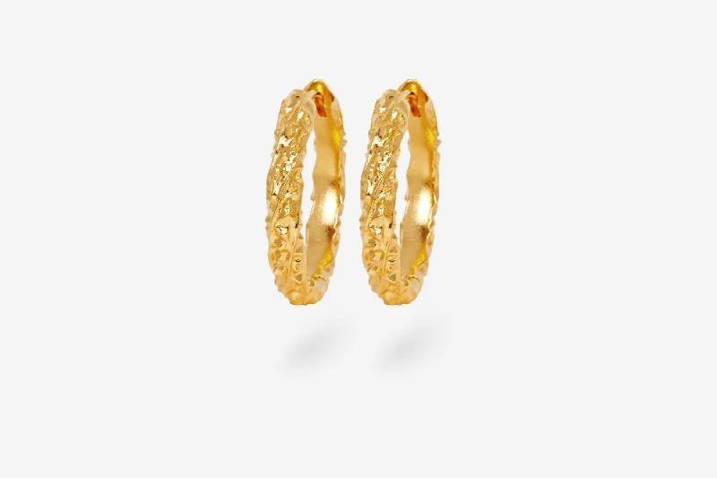 Handmade Hoop Earrings-IX Agnes 22K Gold Plated Earring