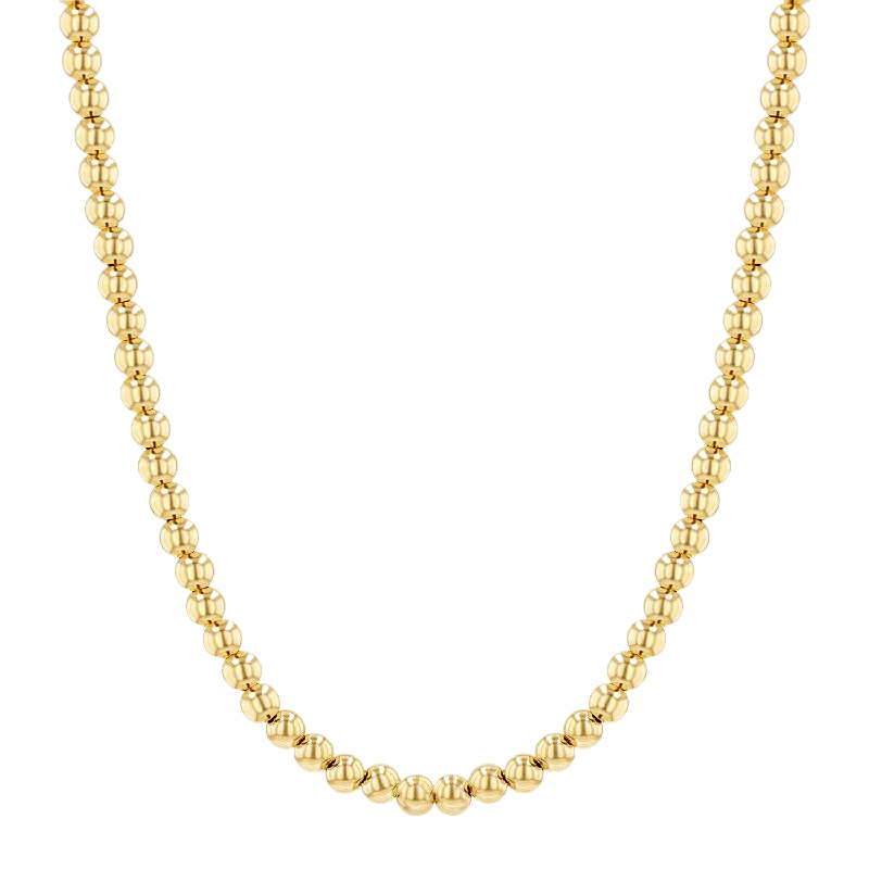 Choker Necklaces-4mm Gold Bead Ball Necklace