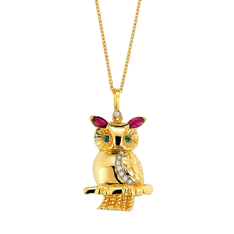 Anniversary Necklaces-Mama Owl Necklace