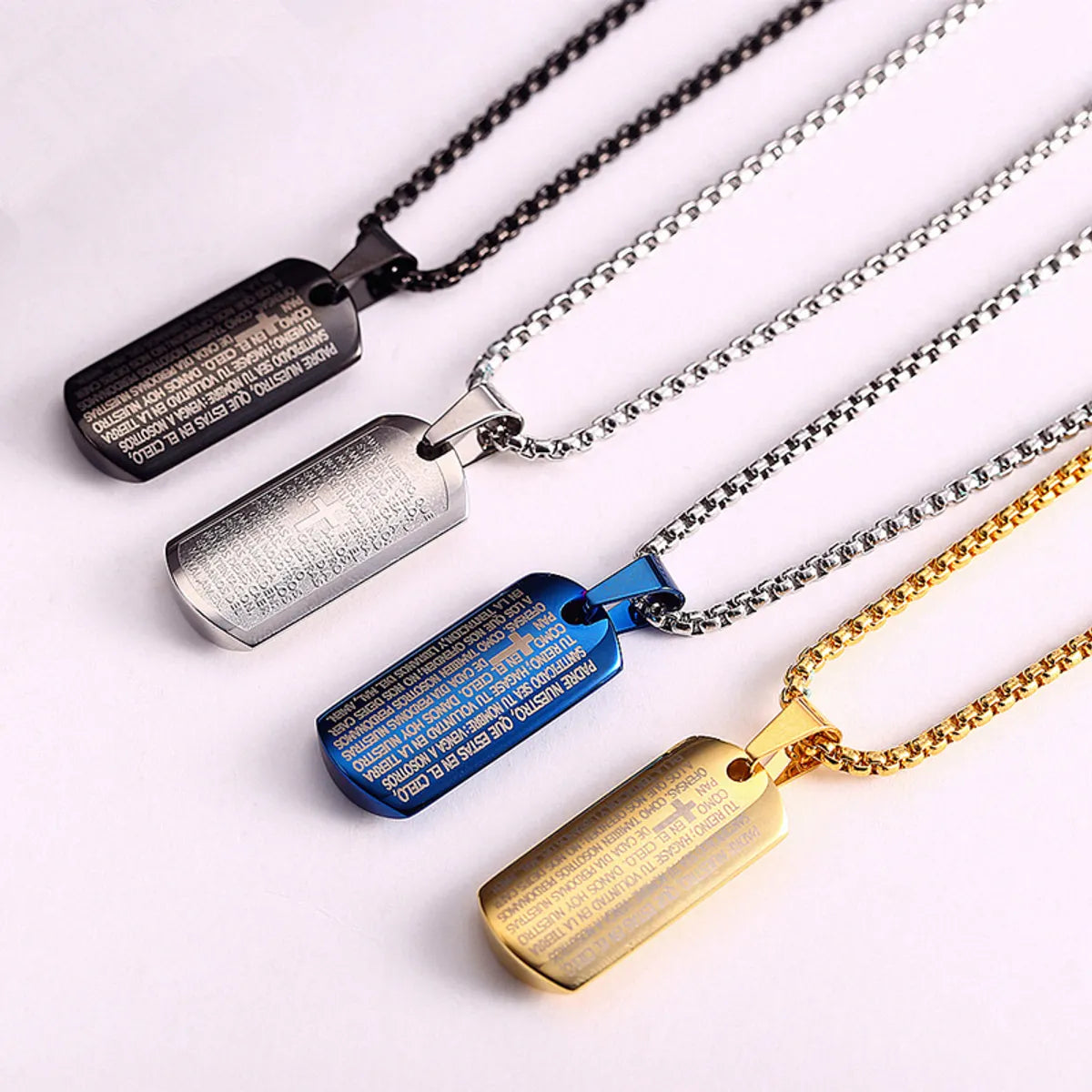 Jewelry Necklaces-Hip-Hop Streetwear Geometric 304 Stainless Steel Plating Metal 18K Gold Plated Men'S